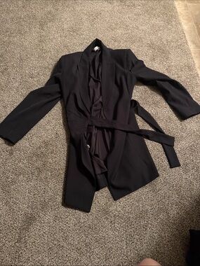 Black Tie-Waist Blazer Jacket Dress Calvin Klein Size 10